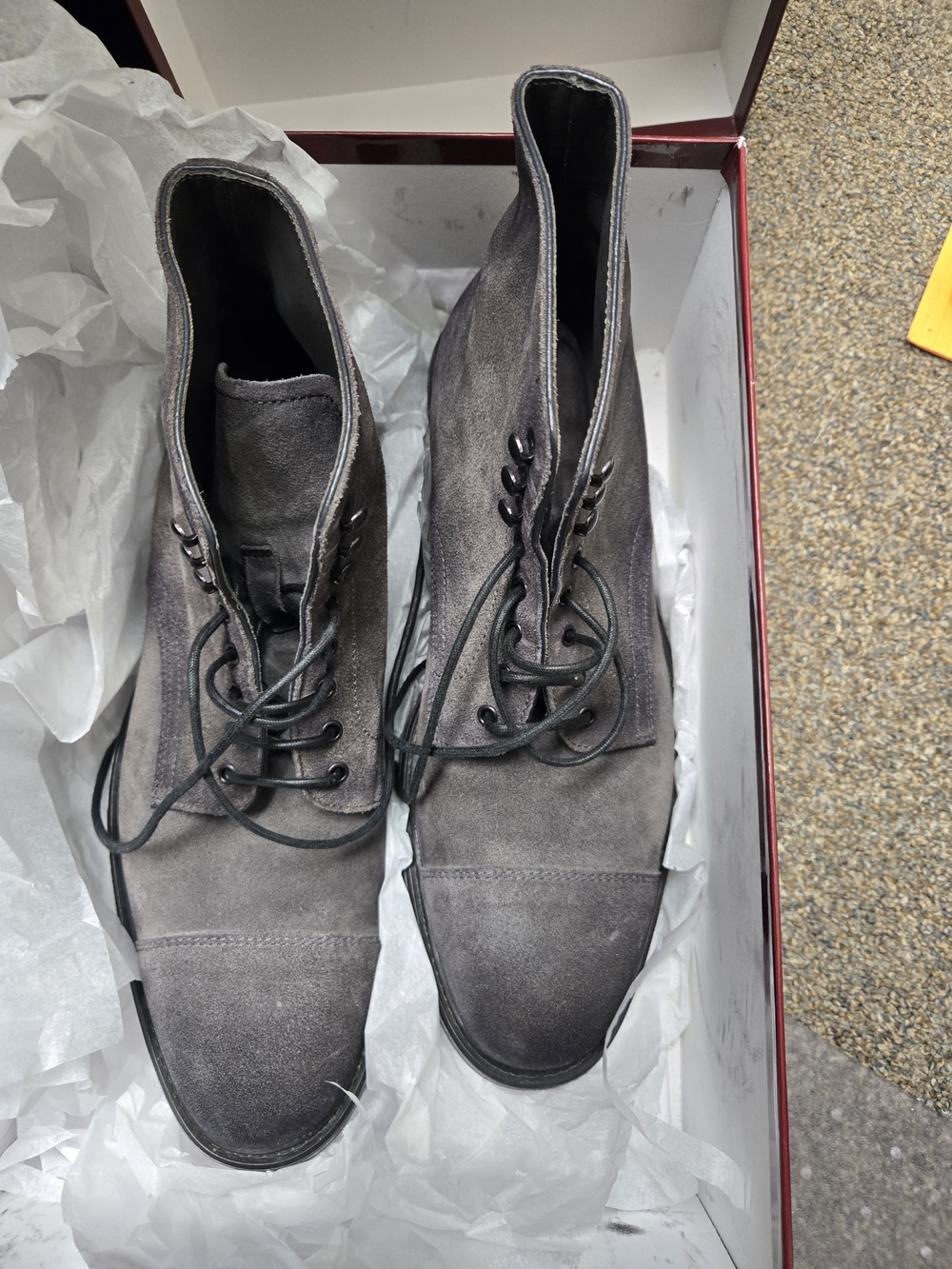To Boot Men's Gray Suede Lace-Up Boots